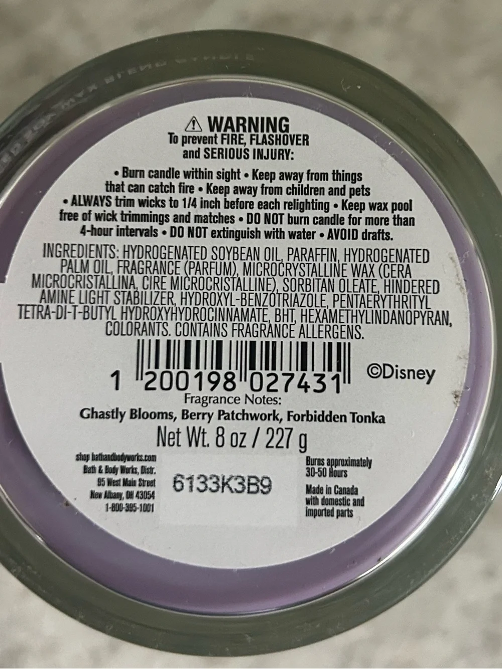 “New” Set of 2 Bath & Body Works 'Sally' The Nightmare Before Christmas Candles